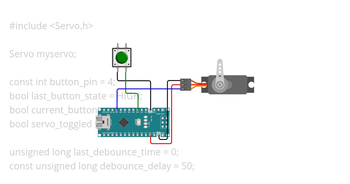 Nano, Servo, Button, 90º simulation