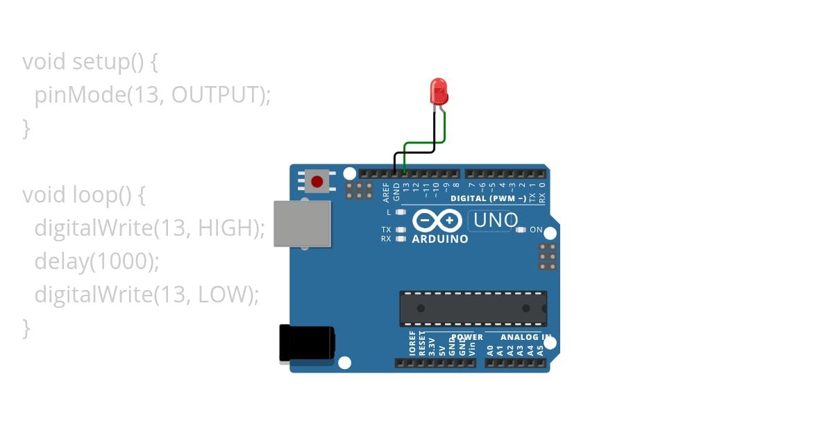 Blinking An LED simulation