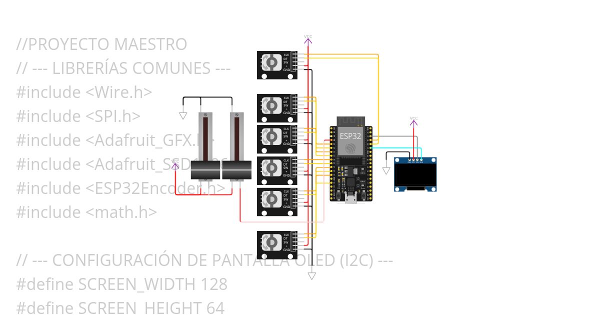 Proyecto controlador OLED + Pots + vumetro simulation