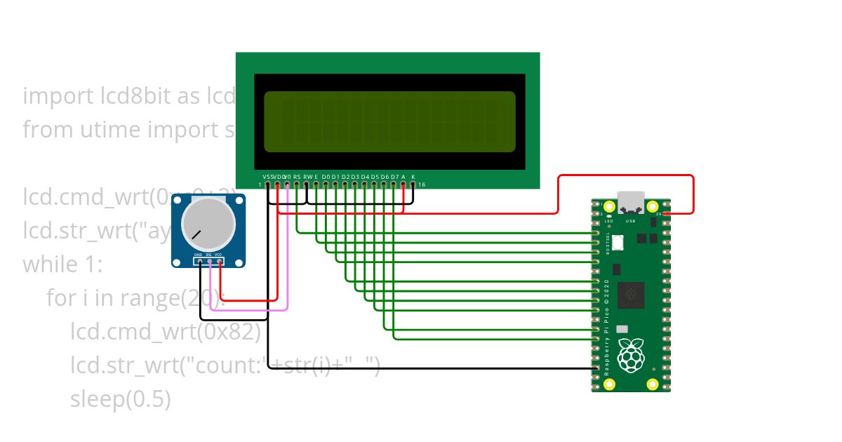 lcd 8 bit intro flex simulation