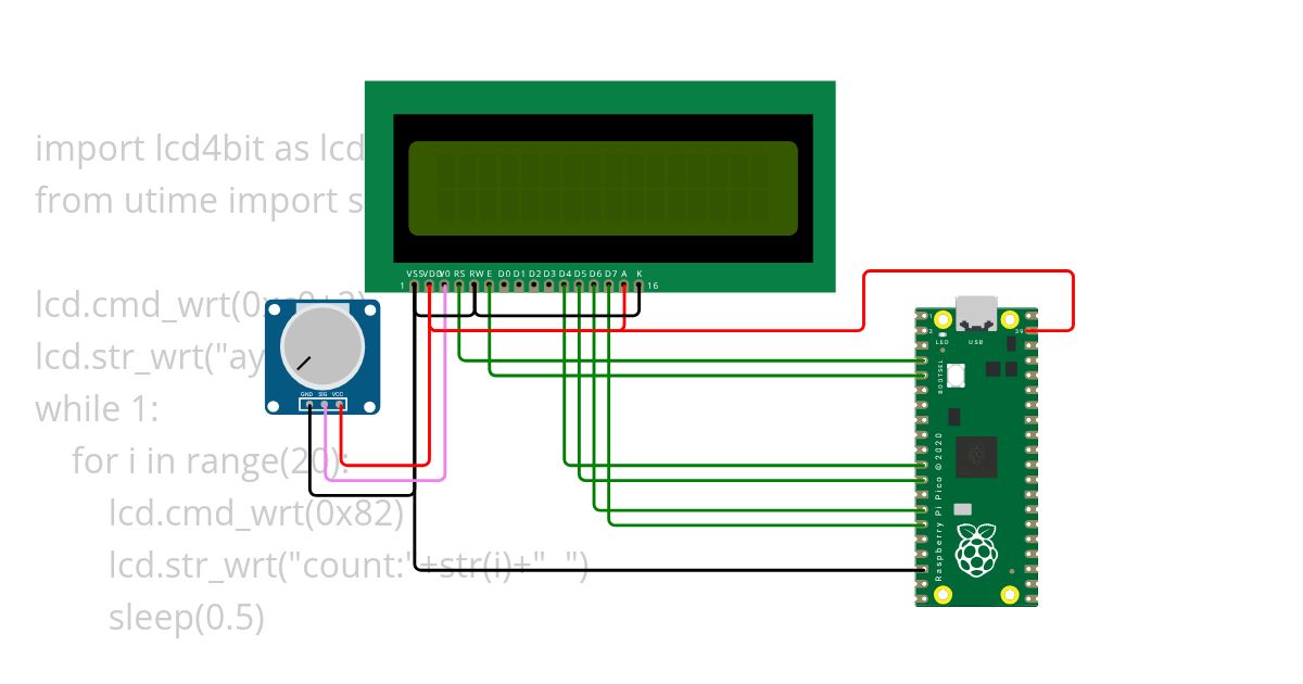 lcd 4 bit intro flex  simulation