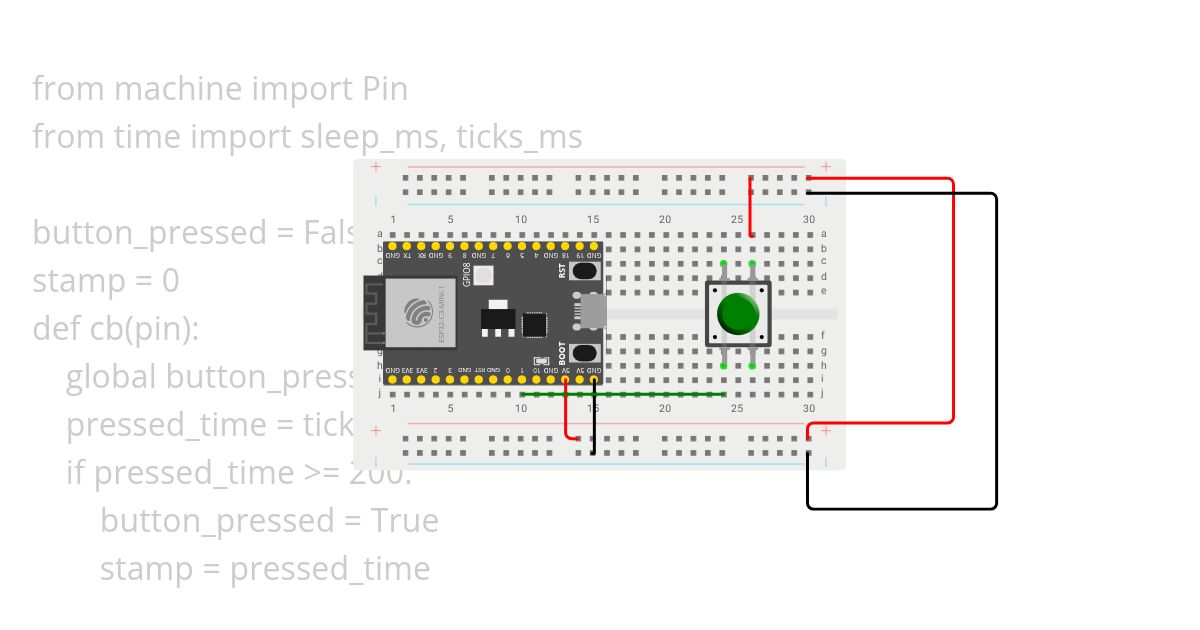 Button Debounce Prototype(PULL_DOWN) simulation
