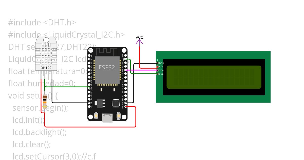 ESP32 LCD I2C  simulation
