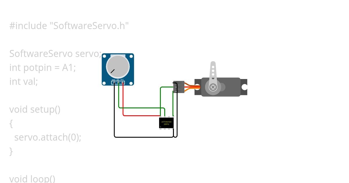attiny85 pot servo simulation