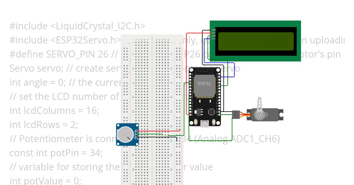 ESP32_I2C_LCD_SERVO simulation