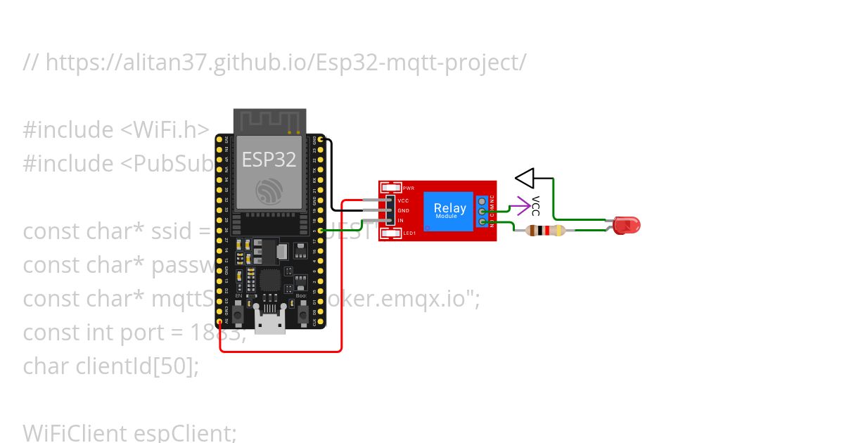 LED MQTT web Dashboard simulation
