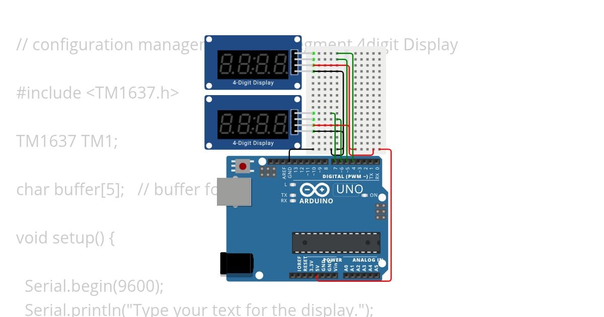 configuration management sevensegment 4digit Display simulation