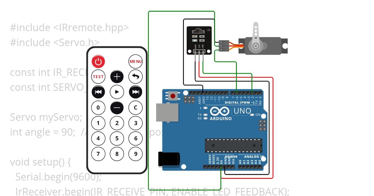 Remote Control servo motor control simulation