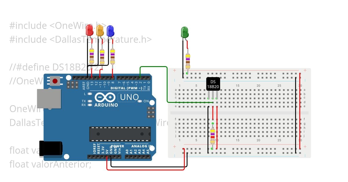 UNO DS18B20 simulation