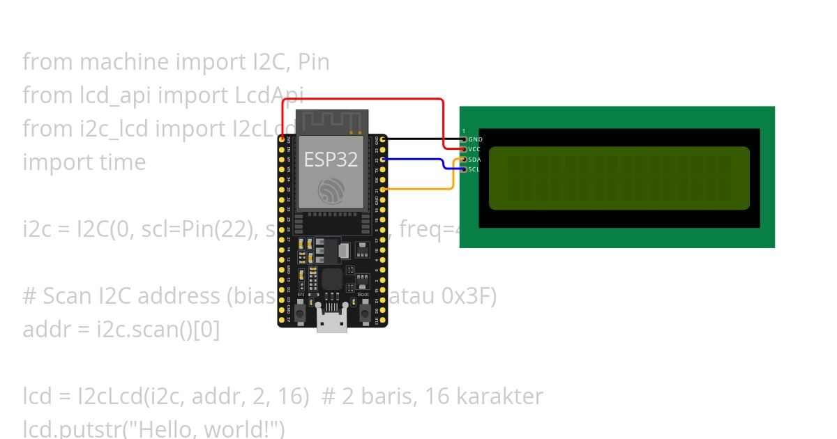 esp32-micropython-lcd-i2c simulation