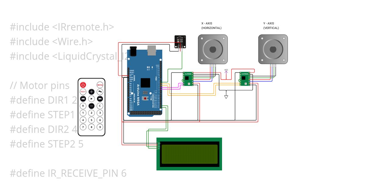 2 motor with ir remote simulation