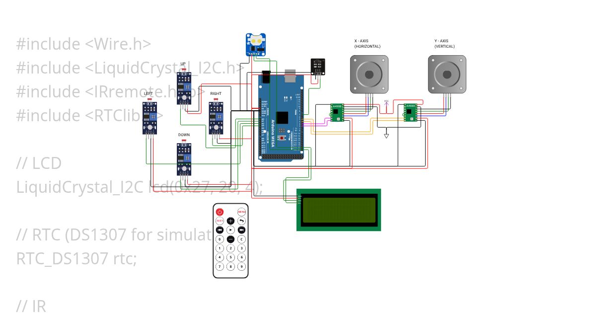 2 motor w/ ir remote, rtc and 4 photodiode simulation