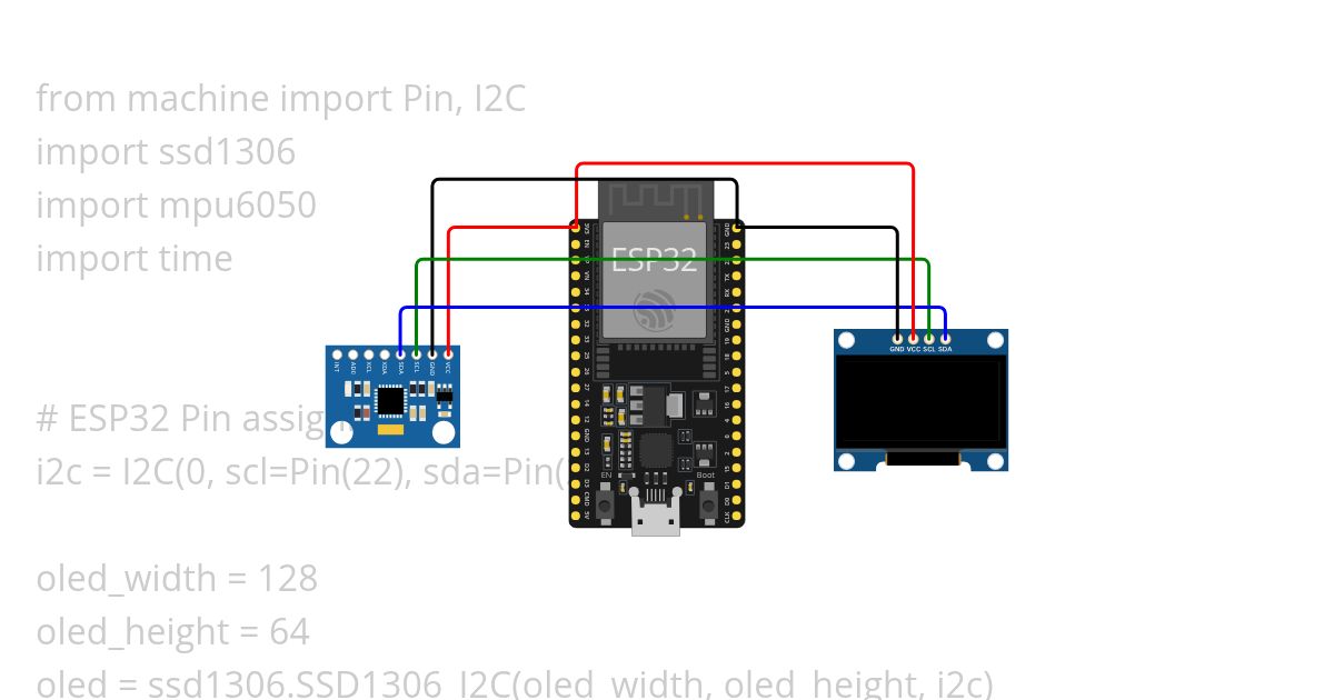 ESP32-micropython-ssd1306-mpu6050 simulation