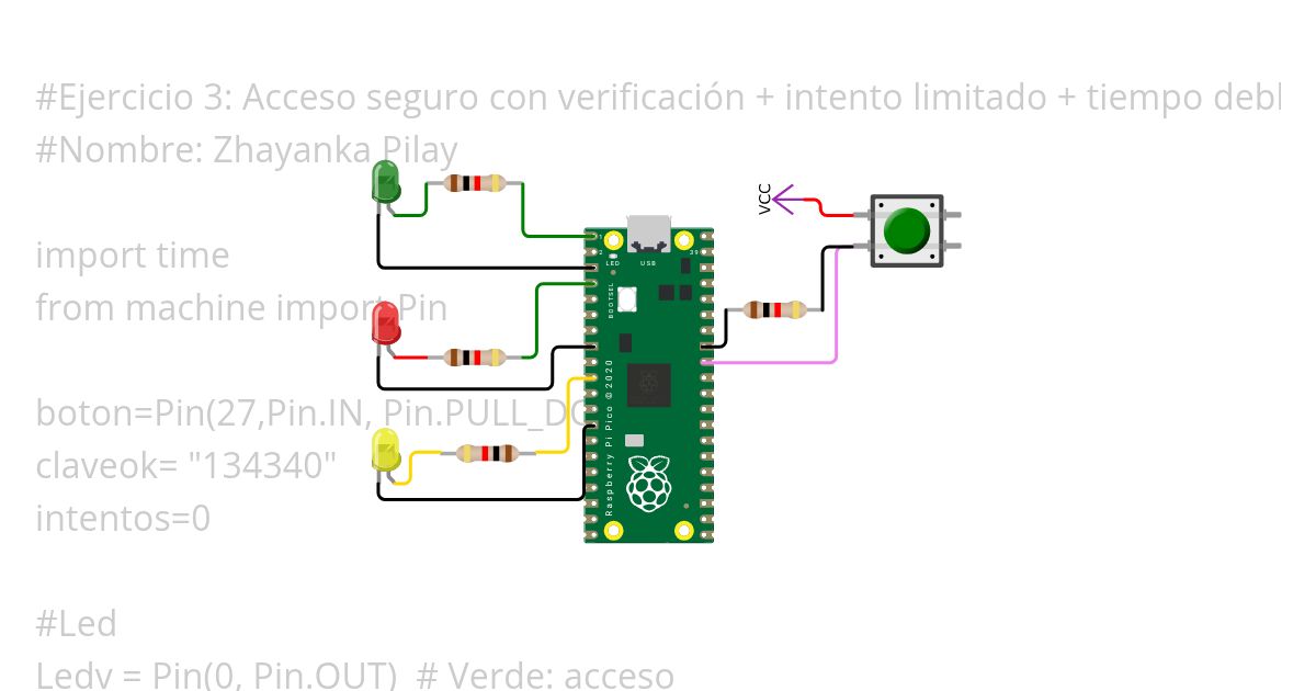 Acceso seguro con verificación y bloqueo simulation