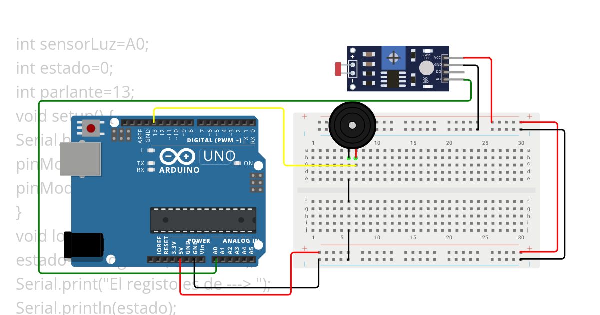 sensor de luz simulation