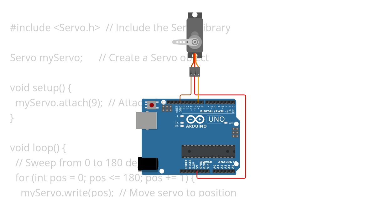 Servo 180 motor simulation