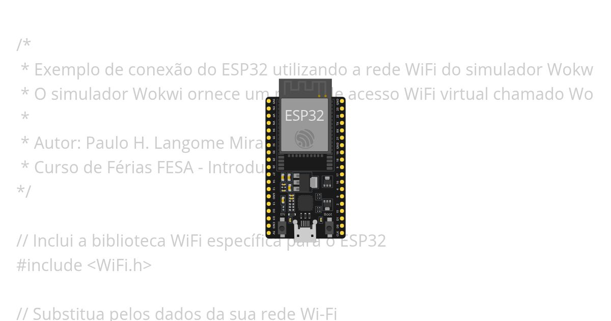 Exemplo - Conexão WiFi ESP32 simulation