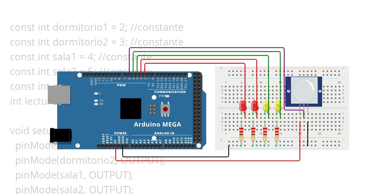 Sensor PIR simulation