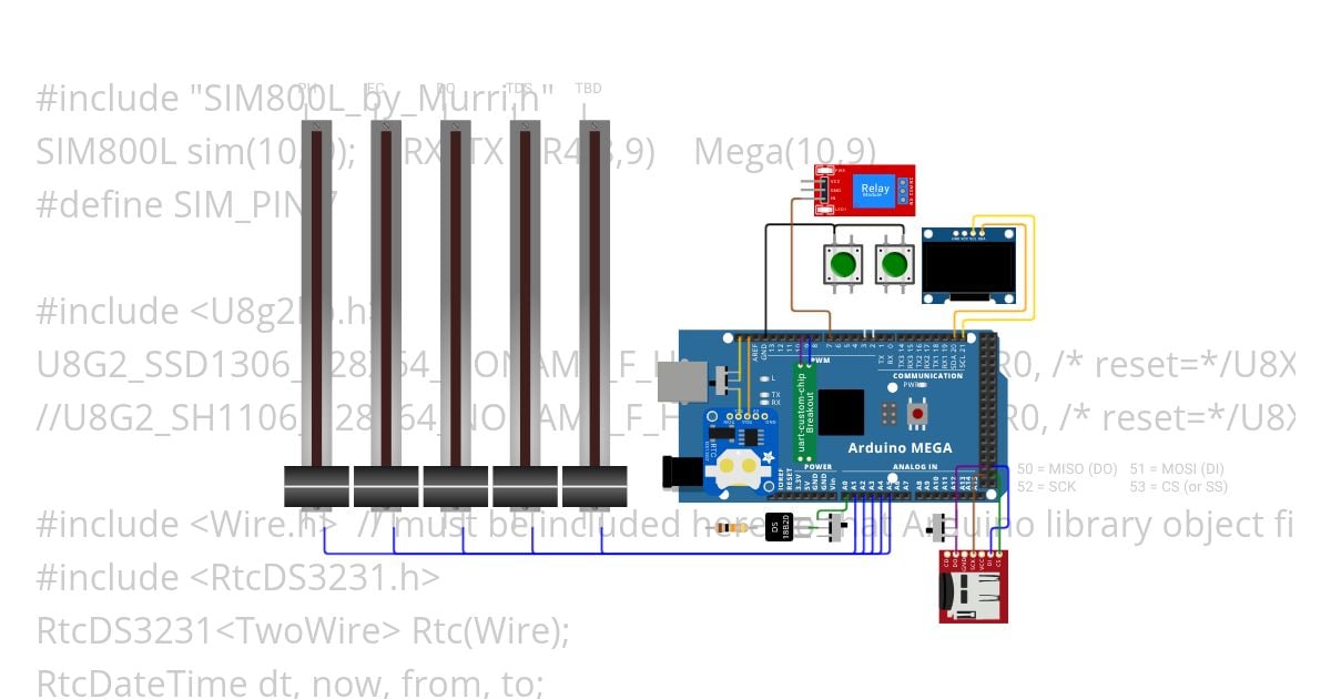 OLED U8g2 Rtc DS3231 & Datalog & Averages simulation