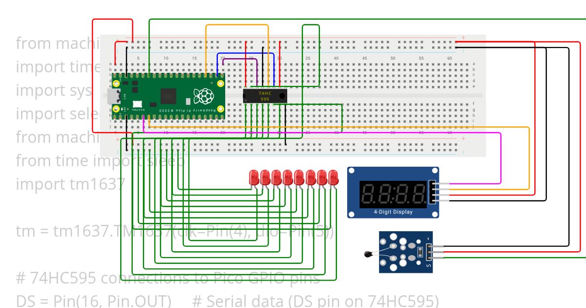 Pico 2 8 bit shift ntc simulation
