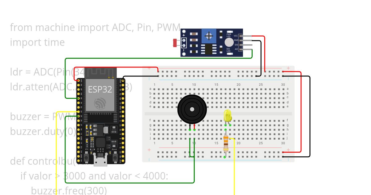 ldr+buzzer simulation