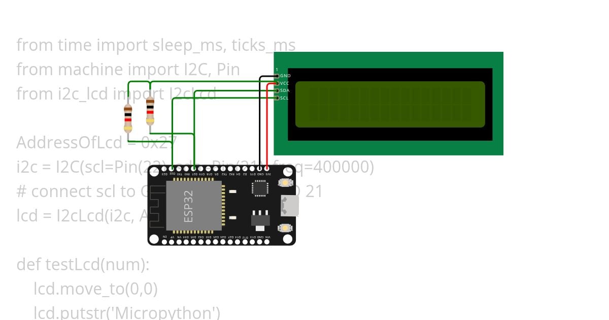esp32-micropython-i2C_LCD simulation