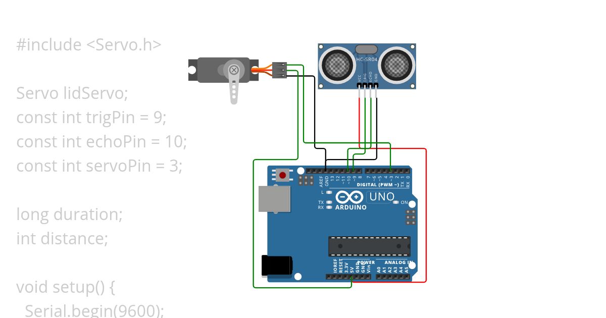 smart dustbin using arduino uno simulation