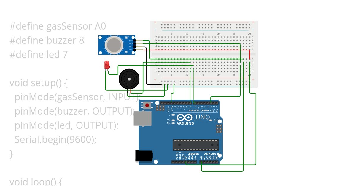 lpg gas leakage detector using arduino simulation