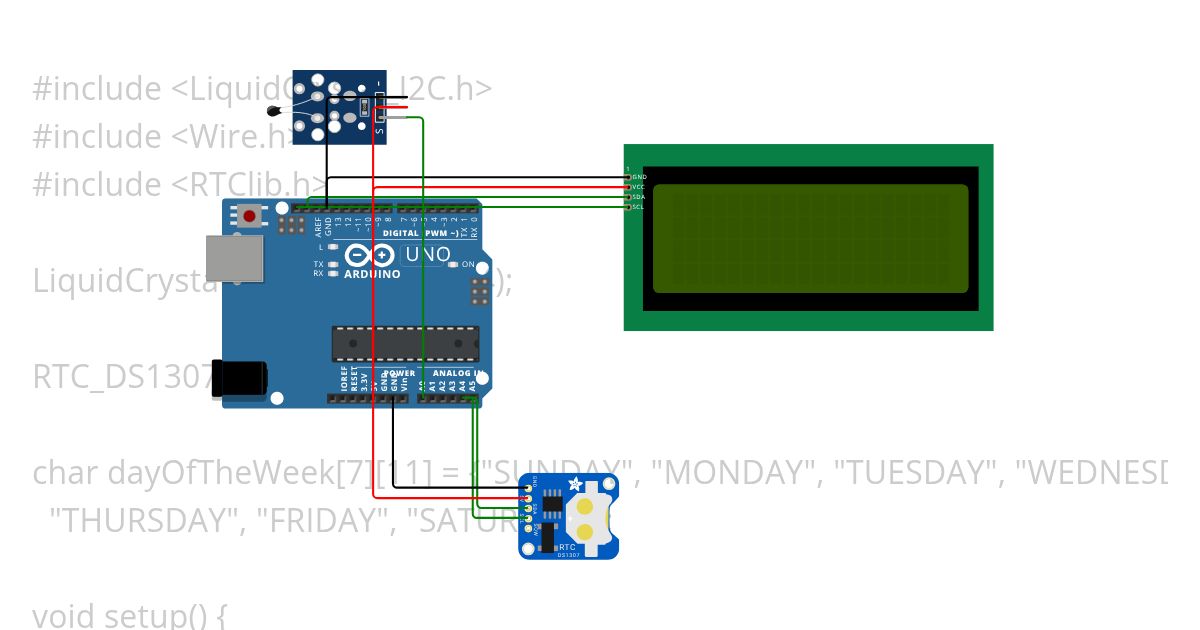Arduino LCD Clock simulation