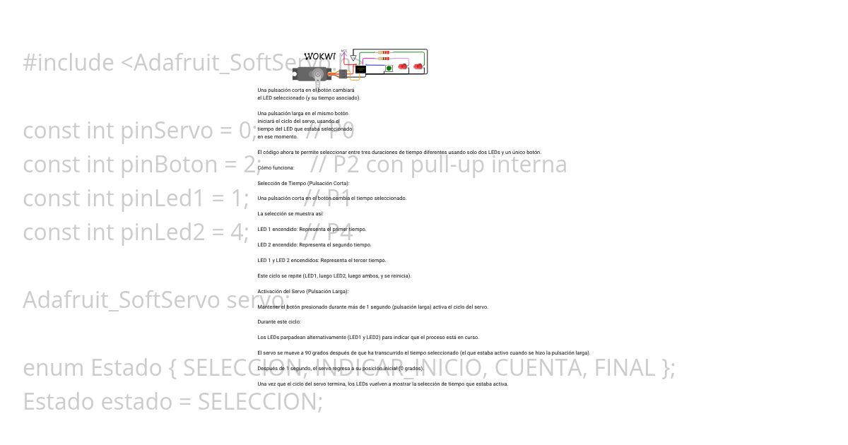 DT 1 pulsador y 2 leds funcional simulation