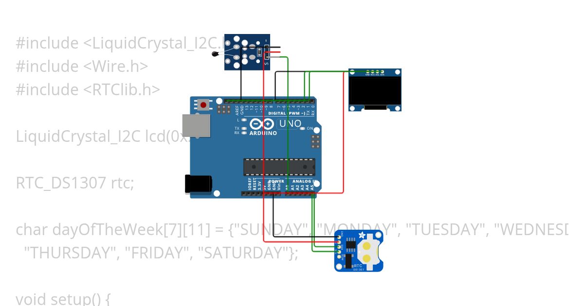 Arduino Oled clock simulation