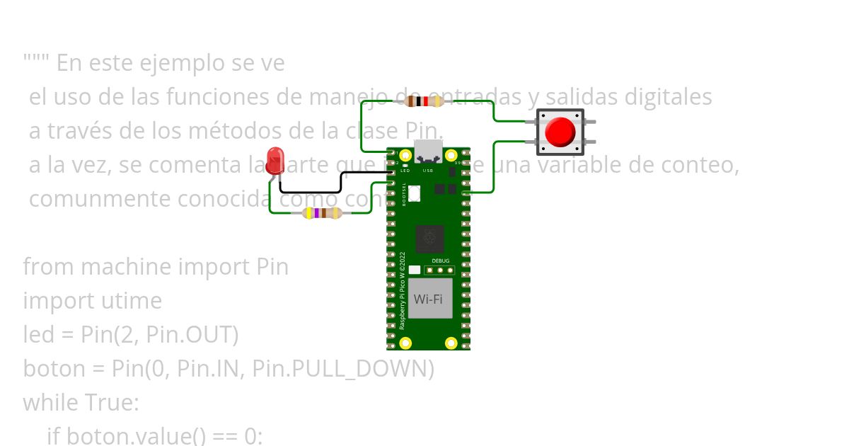 led_y_pulsador simulation