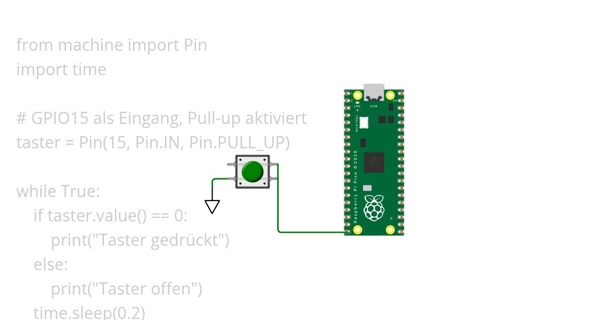 Taster auf GND geschaltet simulation