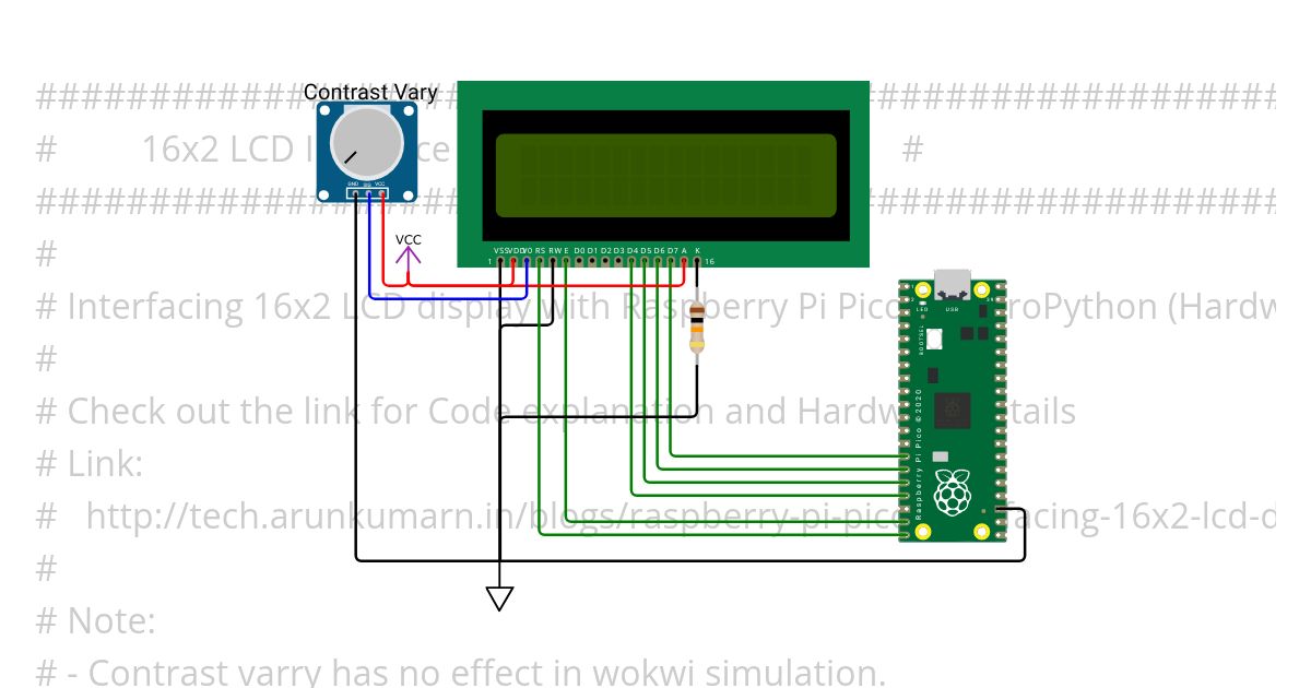 16x2 LCD Interface simulation