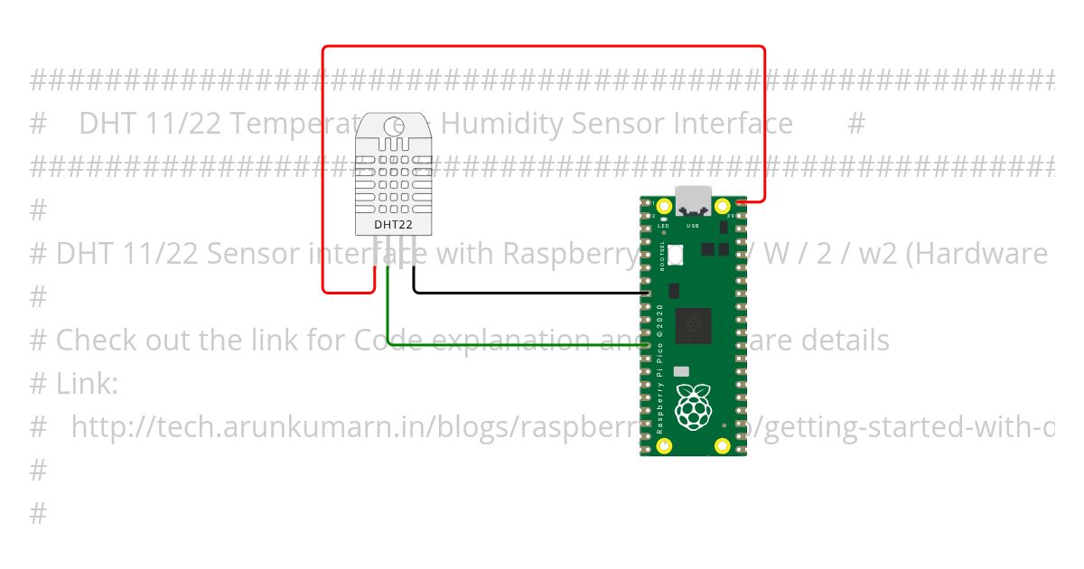 DHT 22 sensor interface simulation