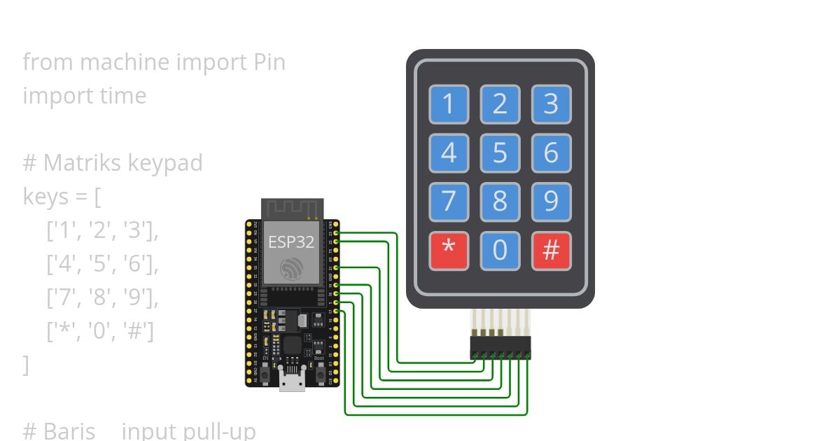 esp32-micropython-matrix-keypad simulation