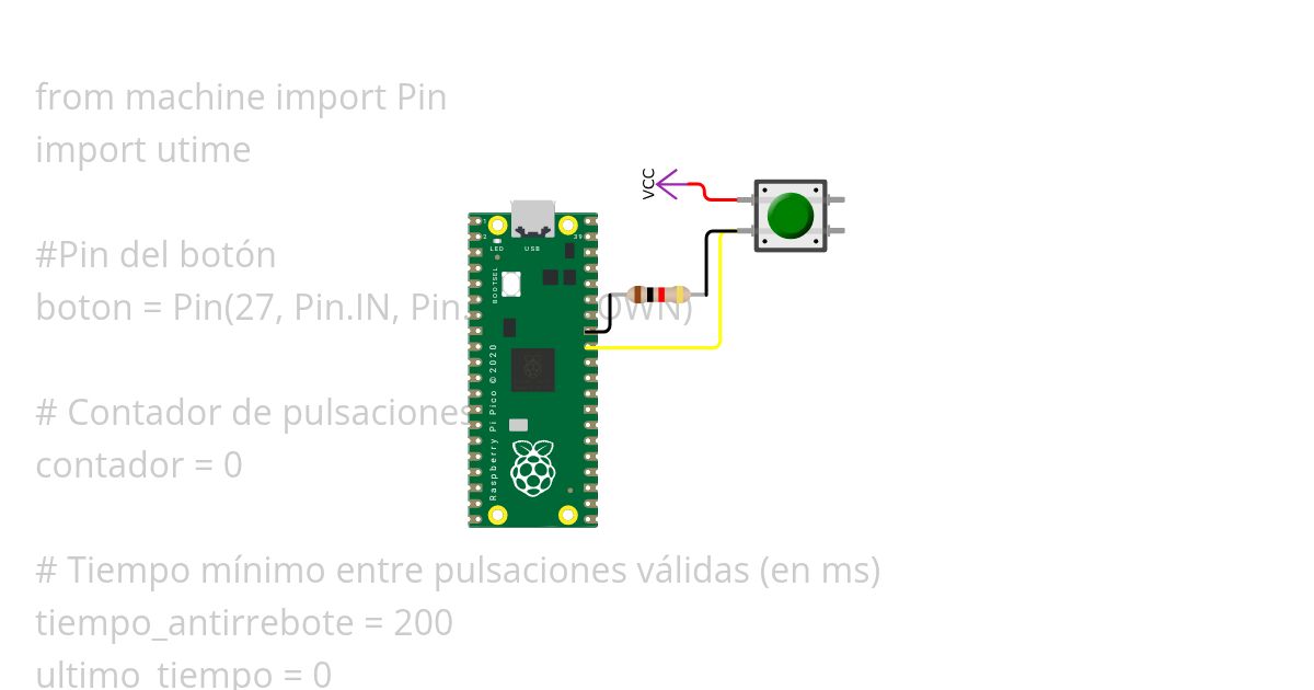 Botón rebote simulation