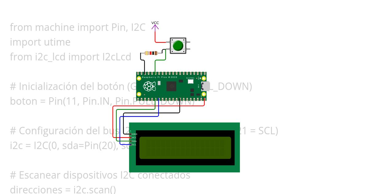 Botón rebote con LCD Copy simulation