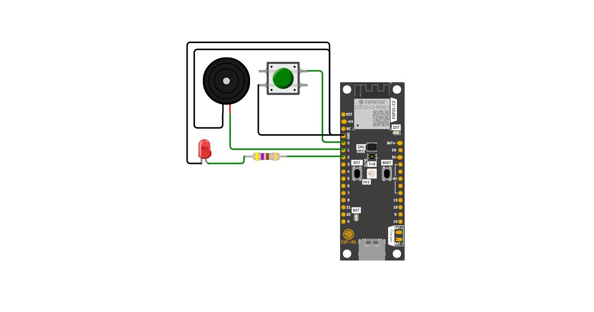 [esp32c3 | rust | no-std ] blink_button_buzzer