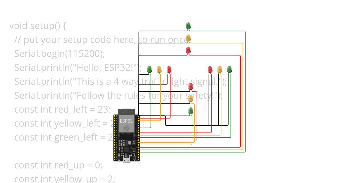 4 way traffic light amrit simulation