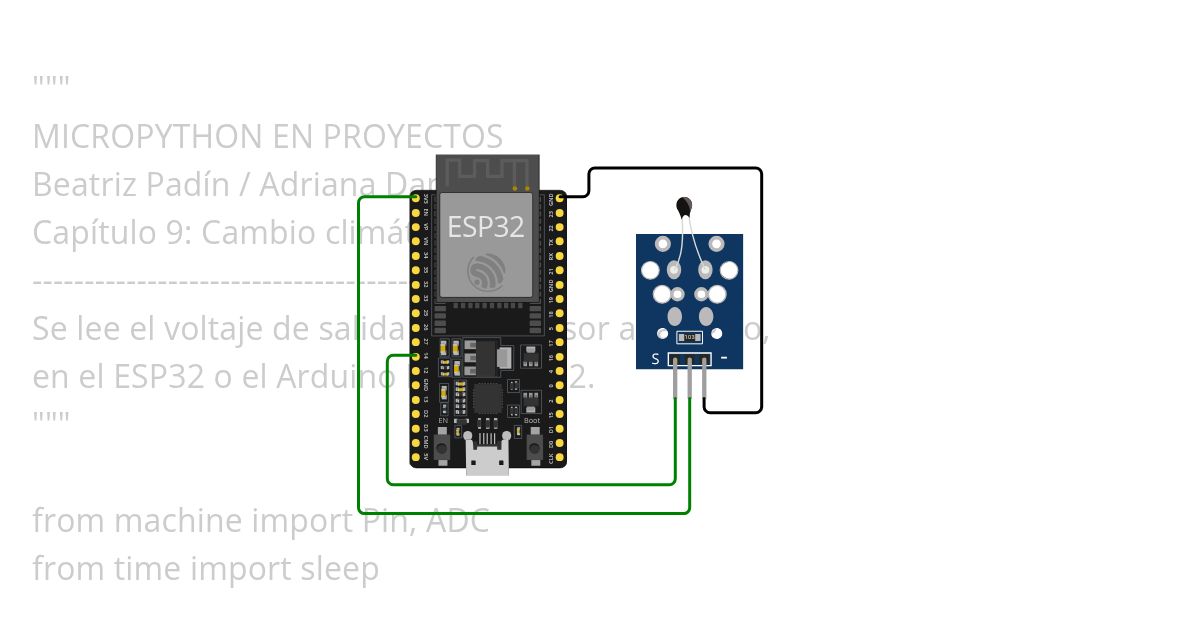 termistor prueba ESP32 simulation
