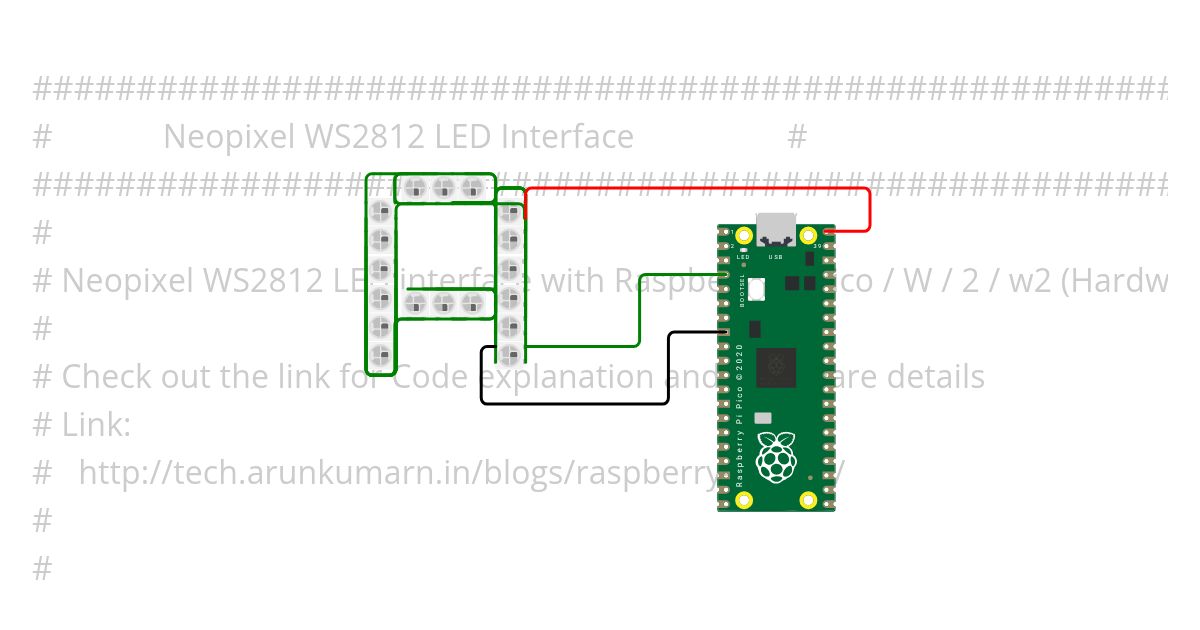 Character A Using Neopixel simulation