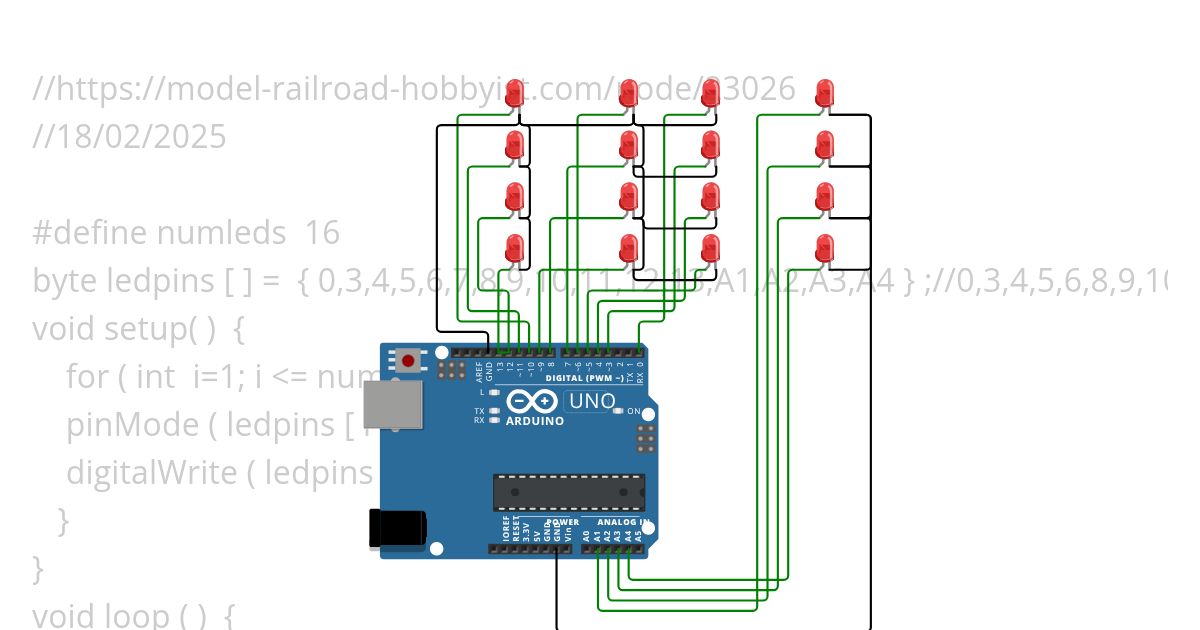aimation 16 leds simulation