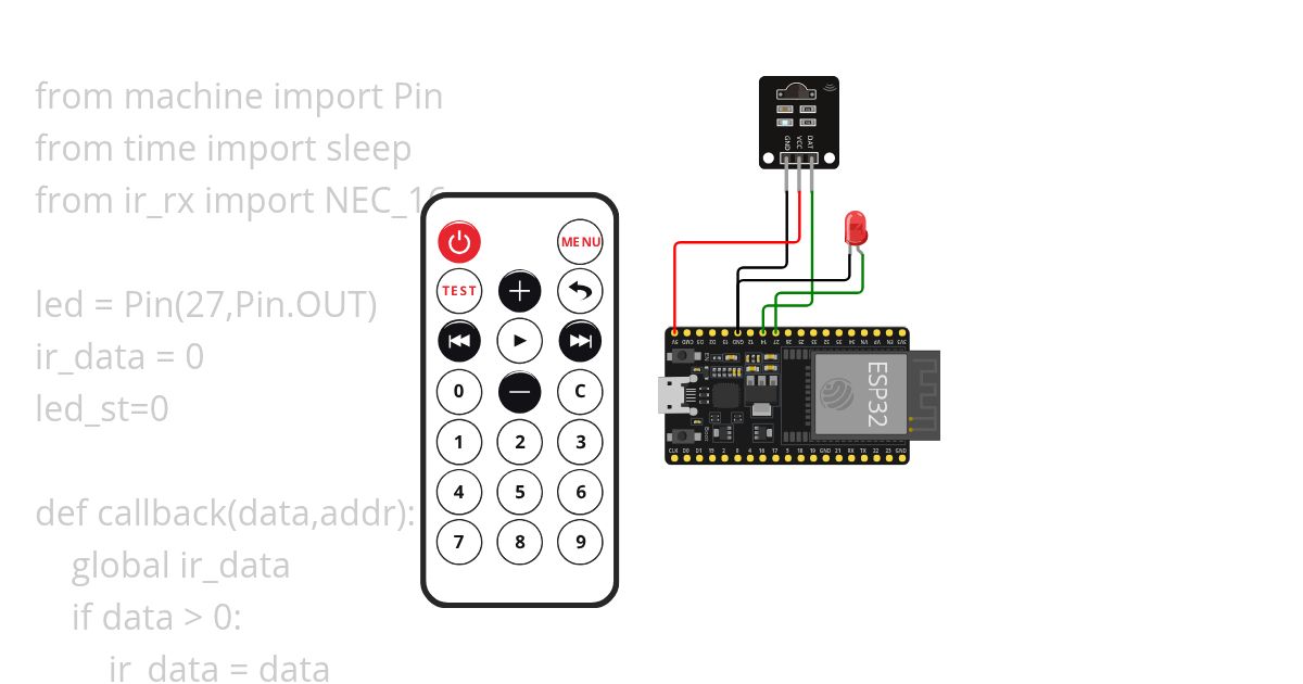 ir sensor with led simulation