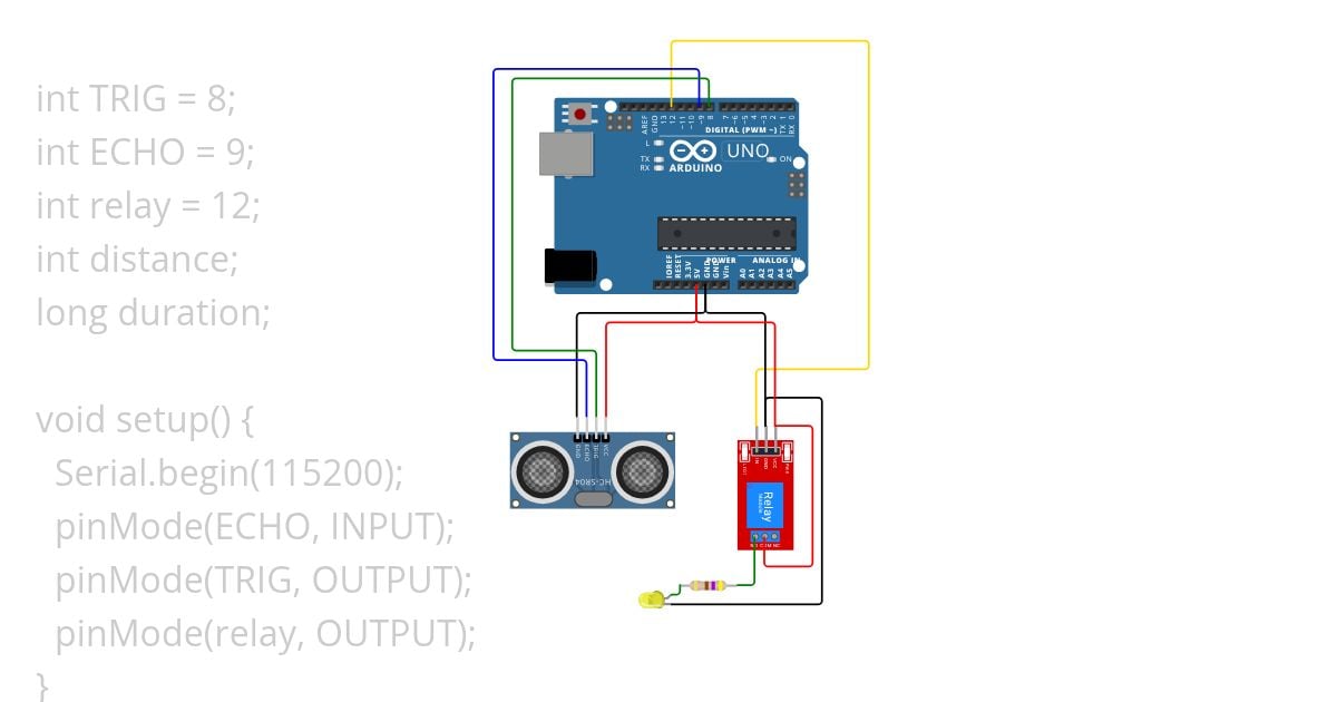 Ultrasonic based smart led simulation