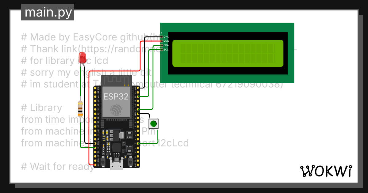 Using A 16x2 I2c Lcd Display With Esp32 Electronicslab 537x456