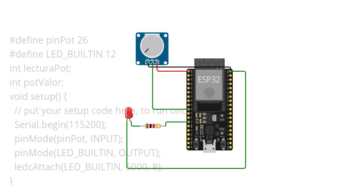Potenciometro lectura ESP32 simulation