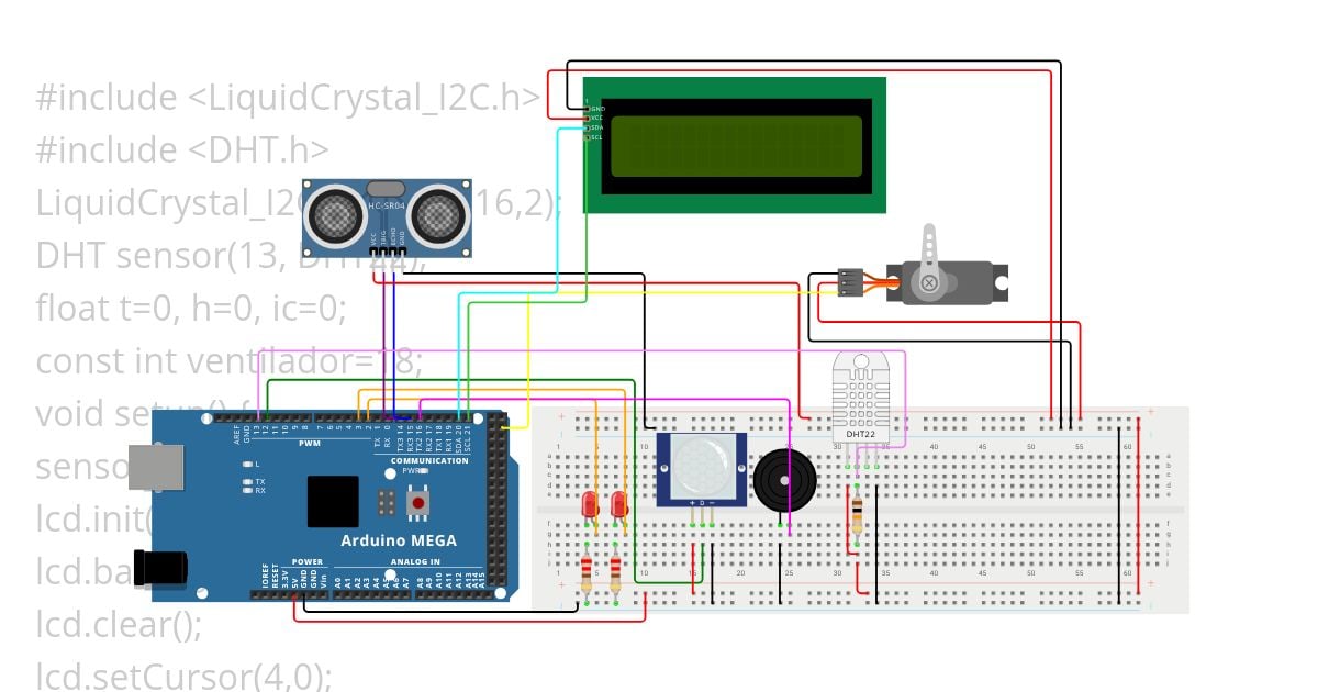 LCD I2C DHT con ventilador simulation