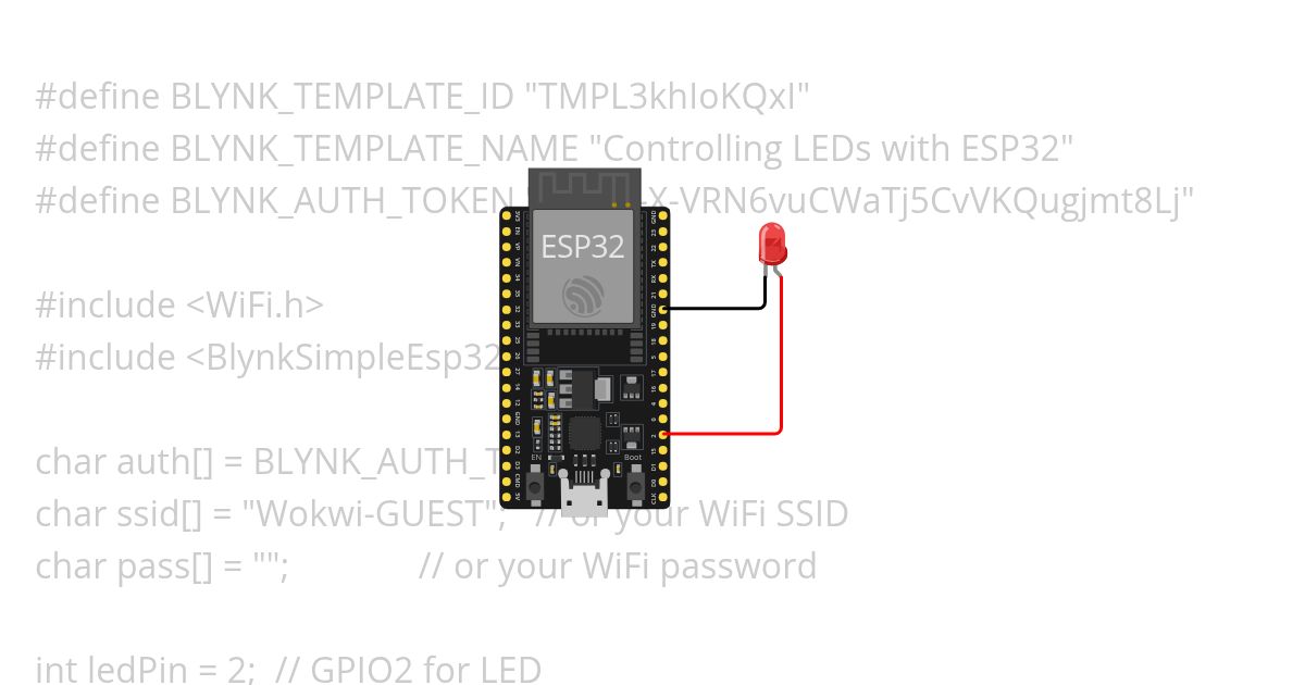 Controlling RGB LED with Blynk and ESP32 simulation