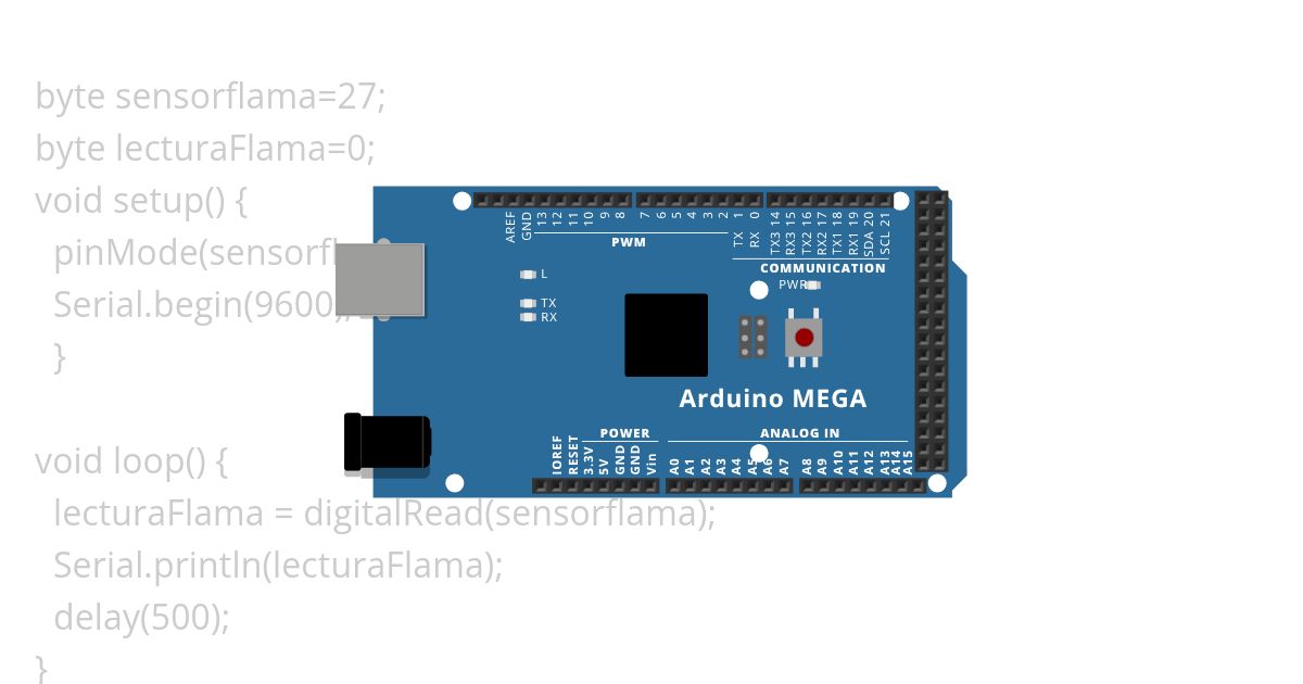 Sensor de flama simulation